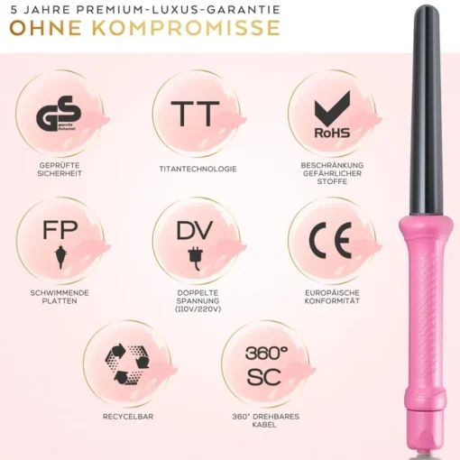Lockenstäbe The Pink 18-25 mm Curler von Golden Curl