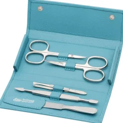 Manicure Etuis Druckknopfetiu, 5-teilig, Meerblau von ERBE