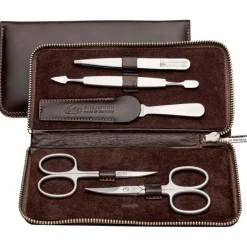 Manicure Etuis Manicure-Etui mit Druckknopf, 5-teilig. Braun von ERBE