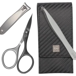 Manicure Etuis Taschenetui Carbon MAN, 3-teilig von ERBE