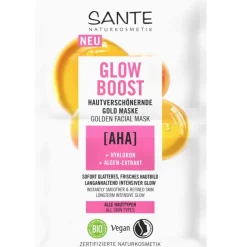 Masken Glow Boost Gold Maske AHA, Hyaluron & Algen-Extrakt von Sante Naturkosmetik
