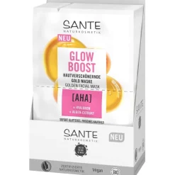 Masken Glow Boost Gold Maske AHA, Hyaluron & Algen-Extrakt von Sante Naturkosmetik