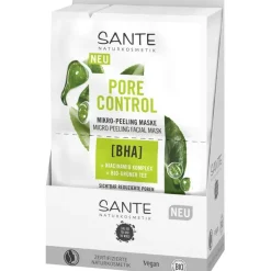 Masken Pore Control Mikro-Peeling Maske mit BHA, Niacinamid Komplex & Bio-Grüner Tee von Sante Naturkosmetik