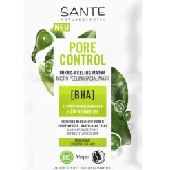 Masken Pore Control Mikro-Peeling Maske mit BHA, Niacinamid Komplex & Bio-Grüner Tee von Sante Naturkosmetik