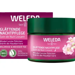 Nachtpflege Glättende Nachtpflege Wildrose & Weisser Tee Stärkt die Hautbarriere, mindert erste Fältchen von Weleda