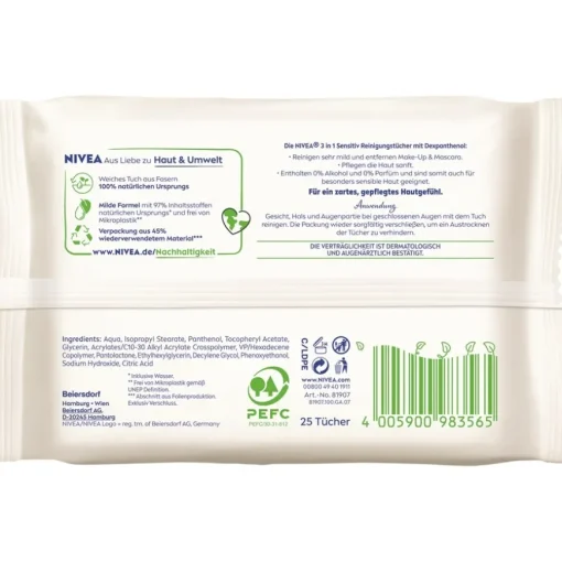 NIVEA 3in1 Sensitiv Reinigungstücher