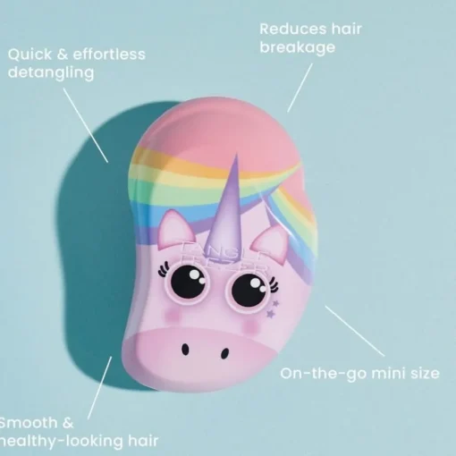 Original Mini - Hairbrush Pink Unicorn Straight & Curly Hair von Tangle Teezer