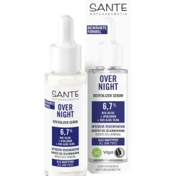 Overnight Revitalizer Serum mit Bio-Olive, Hyaluron & Bio-Aloe Vera von Sante Naturkosmetik