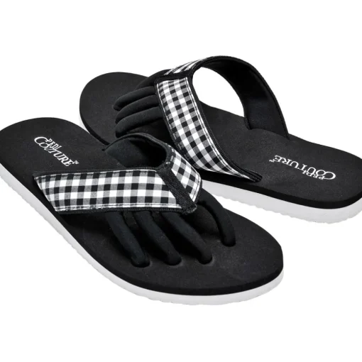 Pediküre Sandalen Gingham Print von Pedi Couture