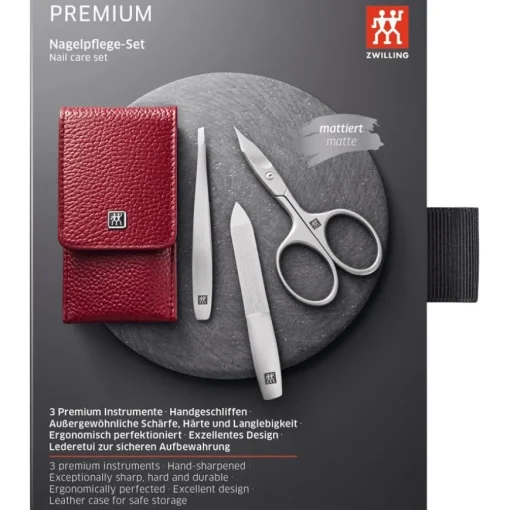 Sets 3-tlg. Maniküre/Pediküre-Etui Rotem Rindleder von Zwilling Beauty
