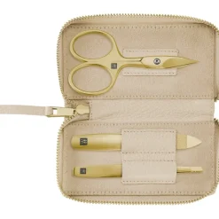 Sets 3-tlg. Maniküre/Pediküre-Etui Beigefarbenem Rindleder von Zwilling Beauty