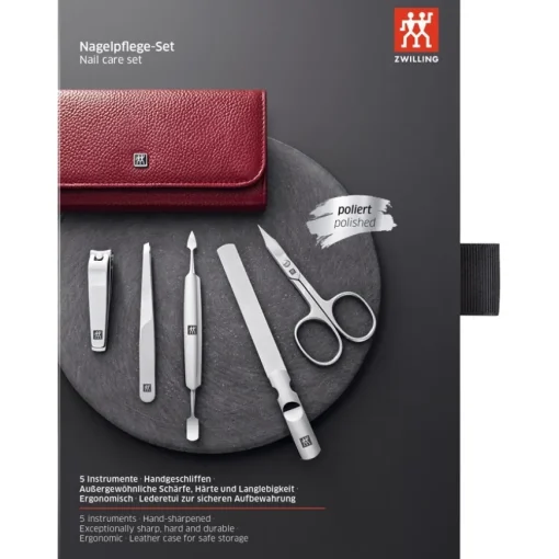 Sets 5-tlg. Maniküre/Pediküre-Etui Rotem Rindleder von Zwilling Beauty