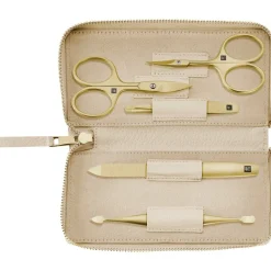 Sets 5-tlg. Maniküre/Pediküre-Etui Beigefarbenem Rindleder von Zwilling Beauty