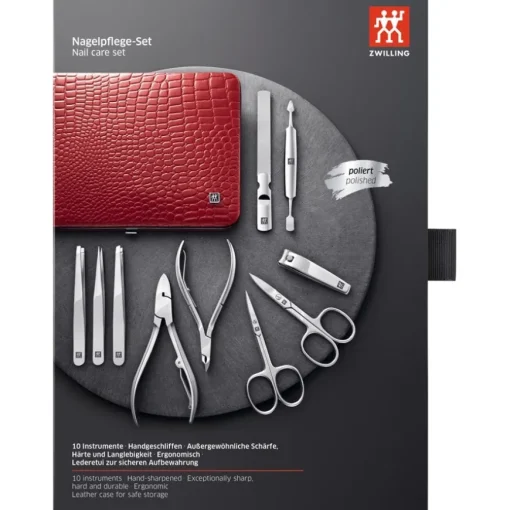 Sets 10-tlg. Maniküre/Pediküre-Etui Rotem Rindleder von Zwilling Beauty
