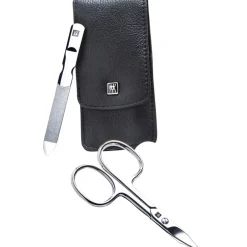 Sets 3-tlg. Maniküre/Pediküre-Etui Schwarzem Rindleder von Zwilling Beauty