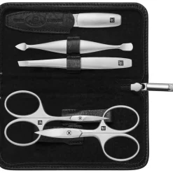 Sets 5-tlg. Maniküre/Pediküre-Etui Schwarzem Yakleder von Zwilling Beauty