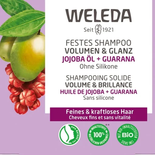 Shampoo Festes Shampoo Volumen & Glanz Für feines & kraftloses Haar von Weleda