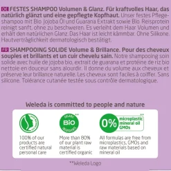 Shampoo Festes Shampoo Volumen & Glanz Für feines & kraftloses Haar von Weleda