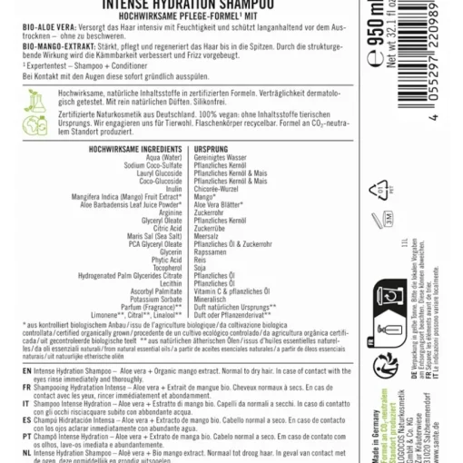 Shampoo Intense Hydration Shampoo von Sante Naturkosmetik