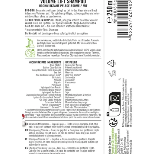 Shampoo Volume Lift Shampoo von Sante Naturkosmetik