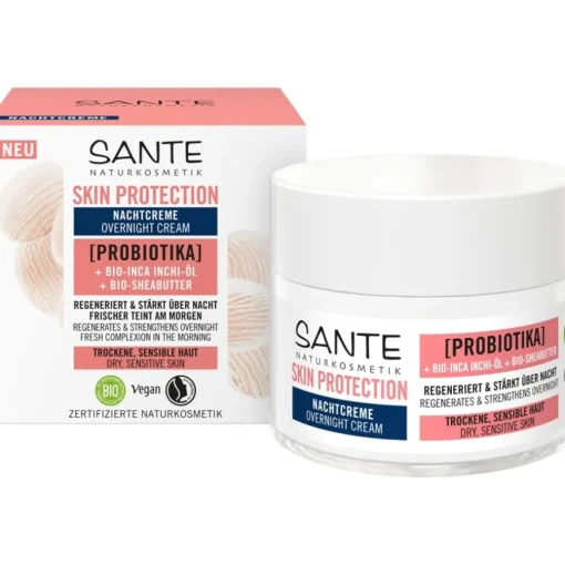 Skin Protection Nachtcreme mit Probiotika, Bio-Inca Inchi-Öl & Bio-Sheabutter von Sante Naturkosmetik