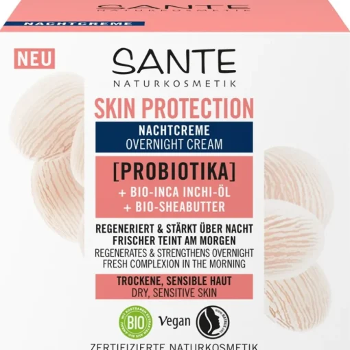 Skin Protection Nachtcreme mit Probiotika, Bio-Inca Inchi-Öl & Bio-Sheabutter von Sante Naturkosmetik