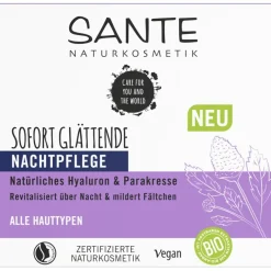 Sofort Glättende Nachtcreme von Sante Naturkosmetik