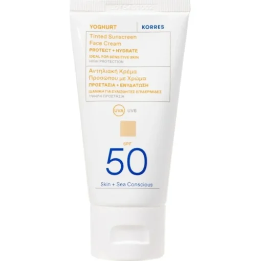 Sonnenpflege Yoghurt Getönte Sonnencreme für das Gesicht SPF50 von KORRES