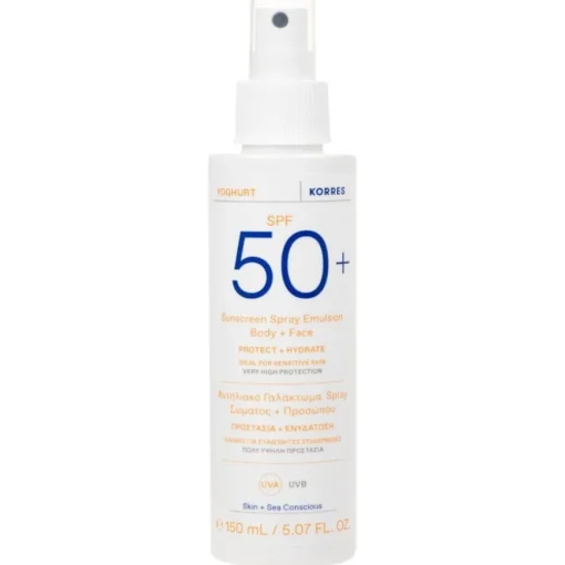 Sonnenpflege Yoghurt Sonnenspray-Emulsion für Gesicht und Körper SPF50+ von KORRES