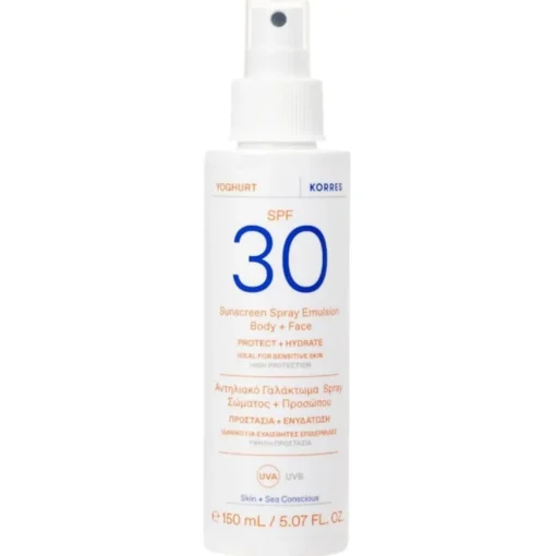 Sonnenpflege Yoghurt Sonnenspray-Emulsion für Gesicht und Körper SPF30 von KORRES