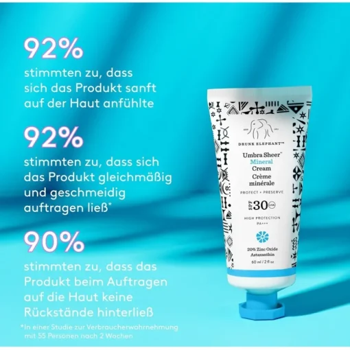 Sonnenschutz Umbra Mineral Cream SPF 30/PA+++ von Drunk Elephant