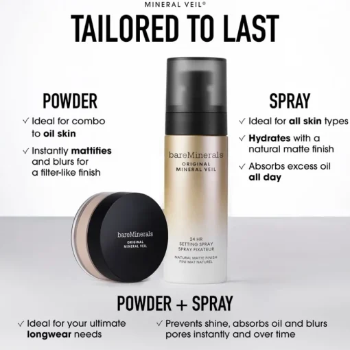 Spray Veil 24HR Natural Matte Setting Spray von bareMinerals