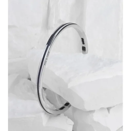 Stahl-Armbänder Navarch 4 mm Navy | Silver von Pig & Hen
