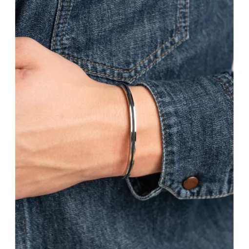 Stahl-Armbänder Navarch 4 mm Navy | Silver von Pig & Hen