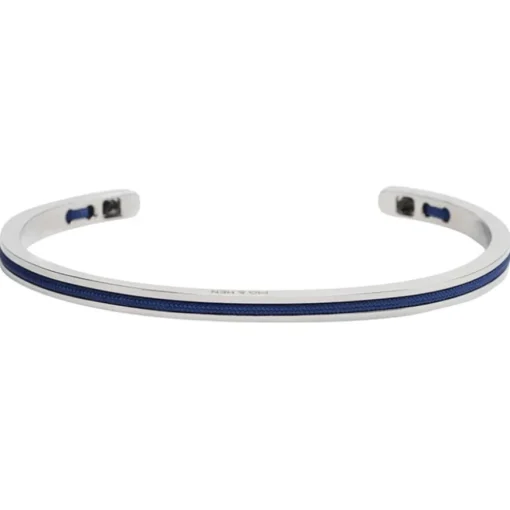 Stahl-Armbänder Navarch 4 mm Navy | Silver von Pig & Hen