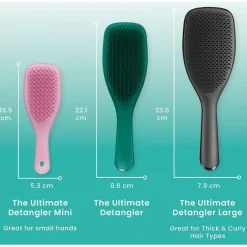 The Wet Detangler Ultimate Large - Black Gloss Straight & Curly Hair von Tangle Teezer
