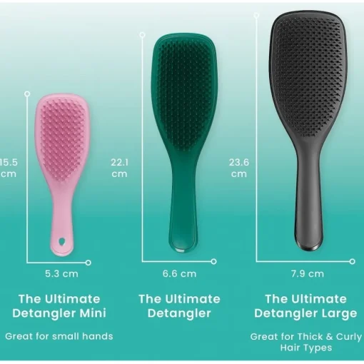 The Wet Detangler Ultimate Large - Black Gloss Straight & Curly Hair von Tangle Teezer