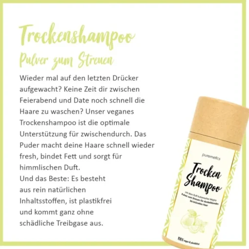 Trockenshampoo Trockenshampoo Mojito Für brünettes bis dunkelblondes Haar von puremetics