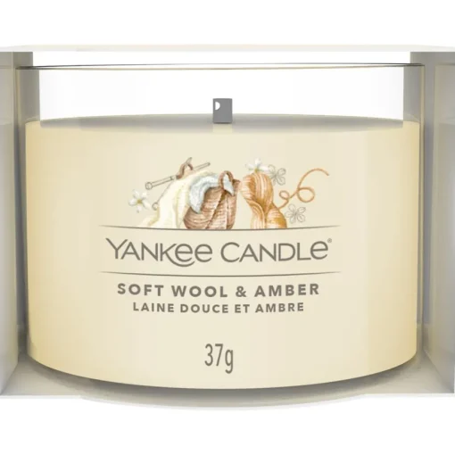 Votivkerze im Glas Soft Wool & Amber von Yankee Candle