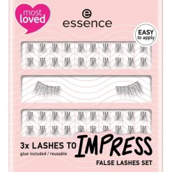 Wimpern LASHES TO IMPRESS False Lashes Set (inkl. Kleber) von Essence