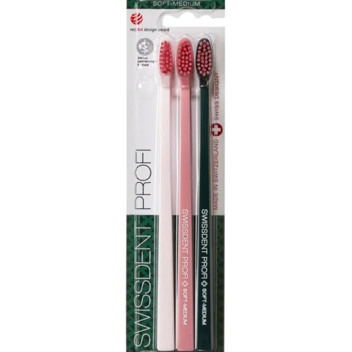 Zahnbürsten Profi Colours Trio Soft-Medium von Swissdent