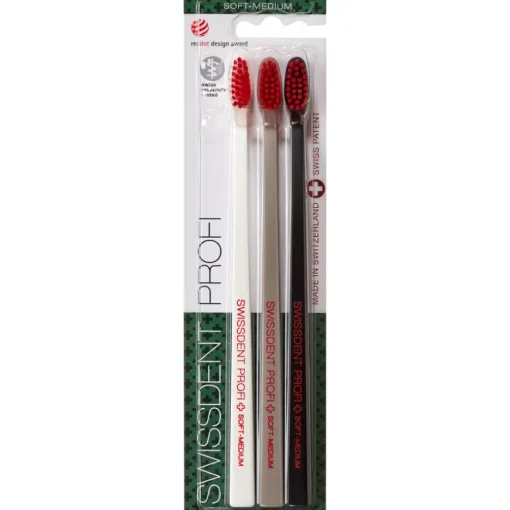 Zahnbürsten Profi Colours Trio Soft-Medium von Swissdent